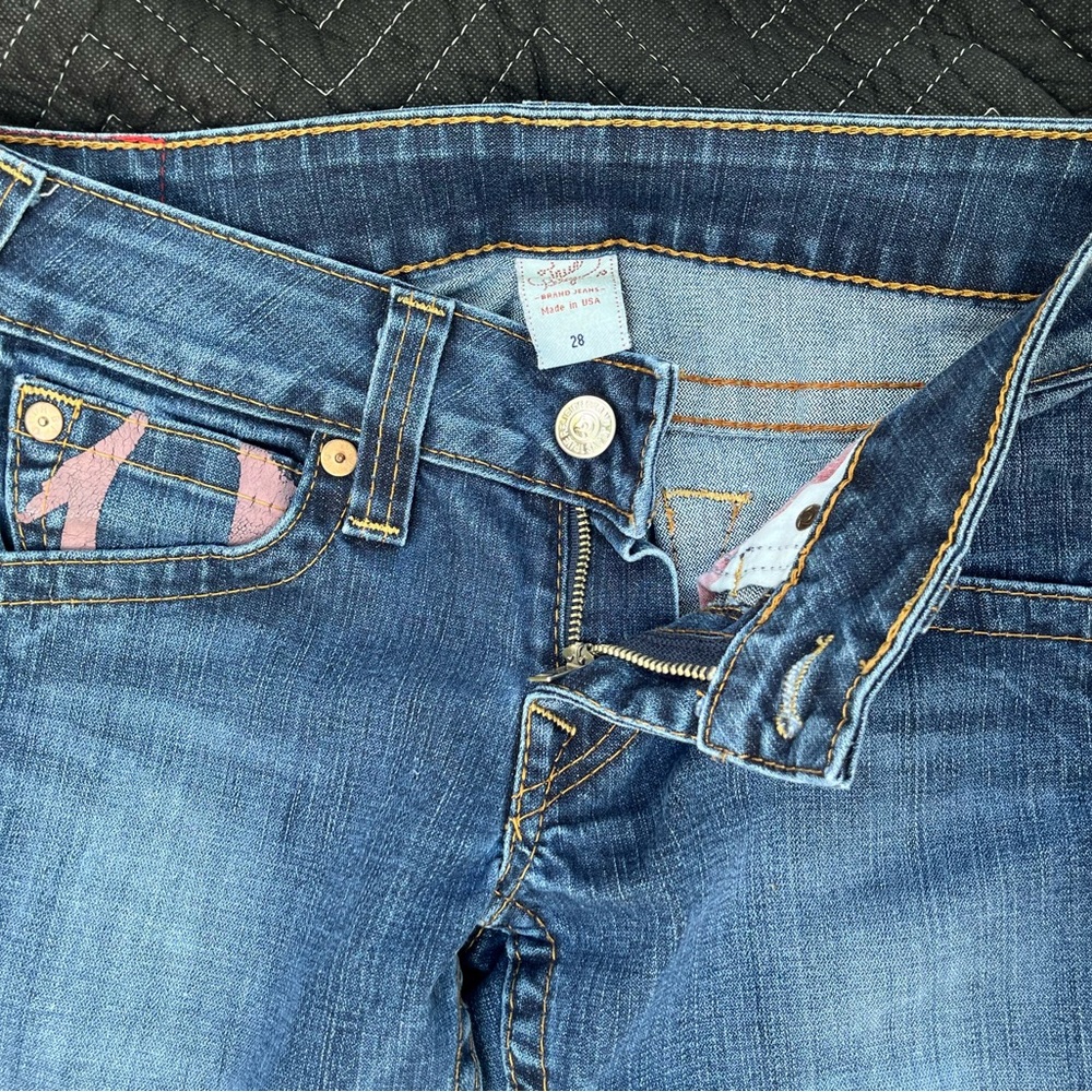 True Religion Blue Boot Cut Jeans with Classic Denim Style